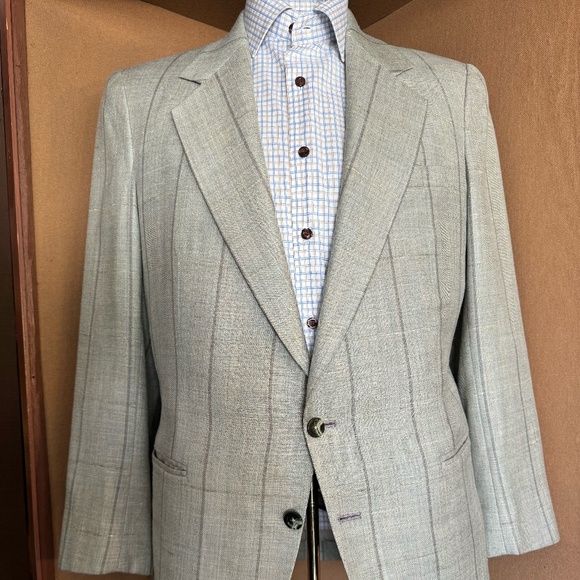 Size 40 Light green / celery window pain notch lapel 2 button jacket - Picture 1 of 5